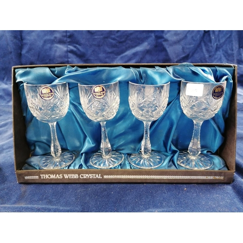 67 - Four Thomas Webb crystal glasses, boxed