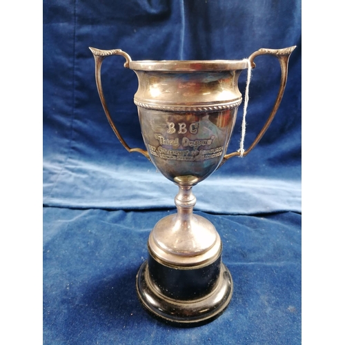 241 - A vintage EP trophy inscribed 'BBC ''Third Degree'', H24cm