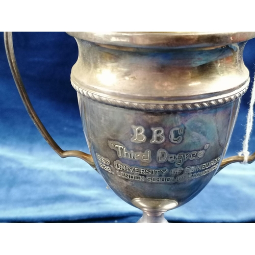 241 - A vintage EP trophy inscribed 'BBC ''Third Degree'', H24cm