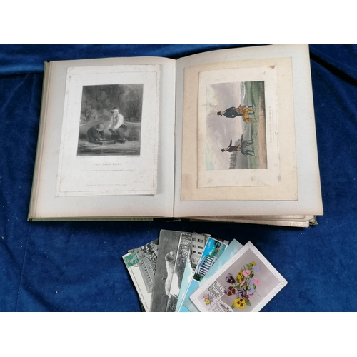 250 - An album containing plates of horses, hounds, hunting etc and a key plate to a painting of the Wynns... 