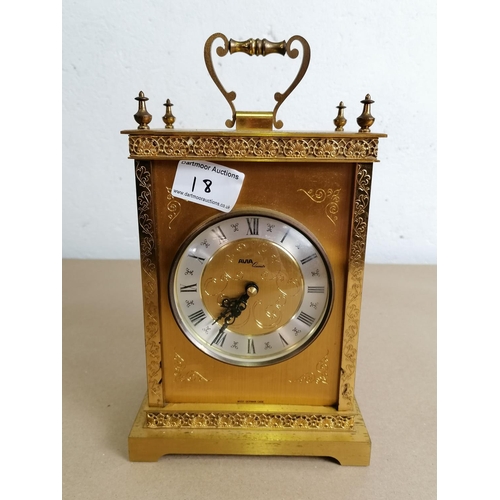 18 - Modern Brass Battery Operated Mantle Clock.