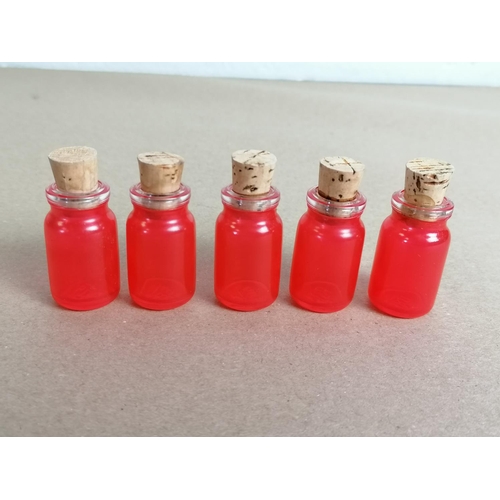 54 - Collection of Small Coloured Medicine Bottles.