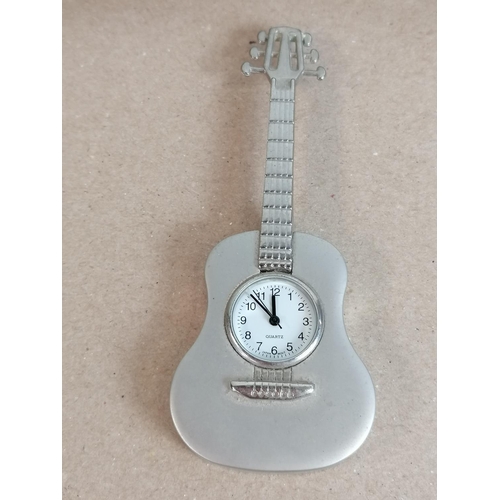 79 - White Metal Toast Rack, Guitar Watch and Honey Spoon.