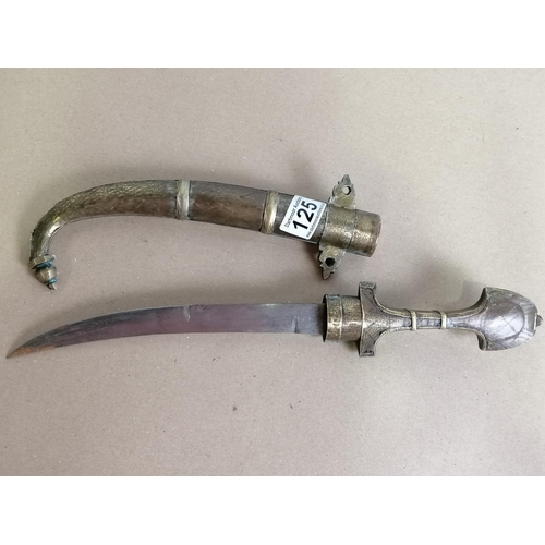 125 - A silver mounted Arab dagger and sheath