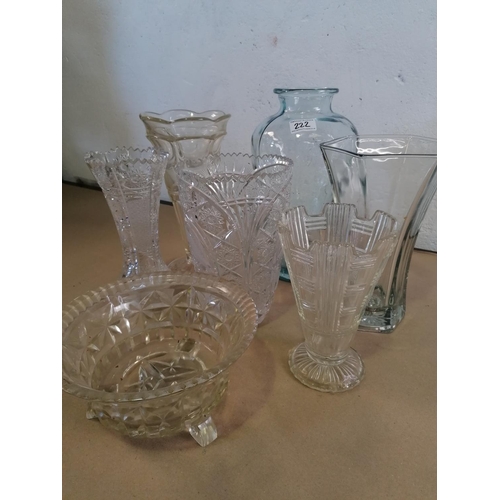 222 - A collection of glass floral vases