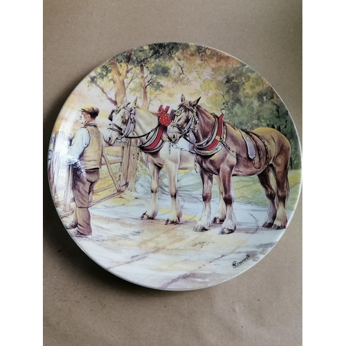 285 - A collection of 11 Working Horses plates in Wedgewood