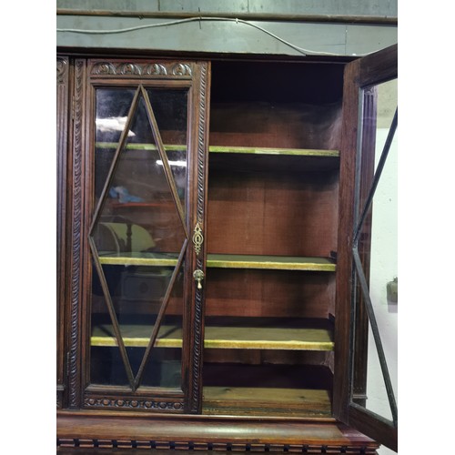 101 - Victorian Mahogany Breakfront Bureau Bookcase. 

Height x Width x Depth  in Inches
Base: 39x42x18.5
... 