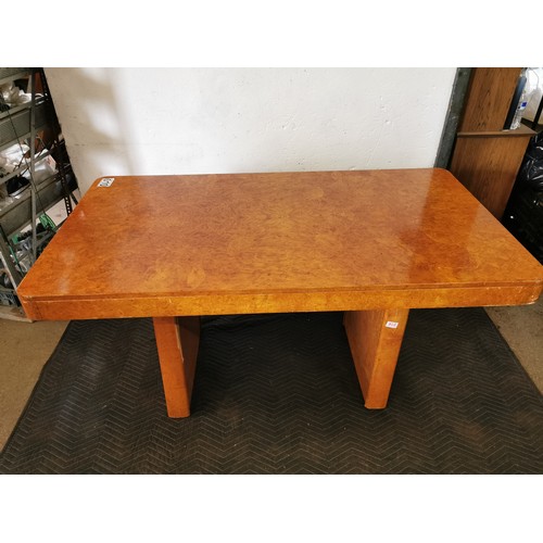 110 - Art Deco Walnut Dining Table. (As Found - Two Damaged Legs).

30.5x60x33 Inches.