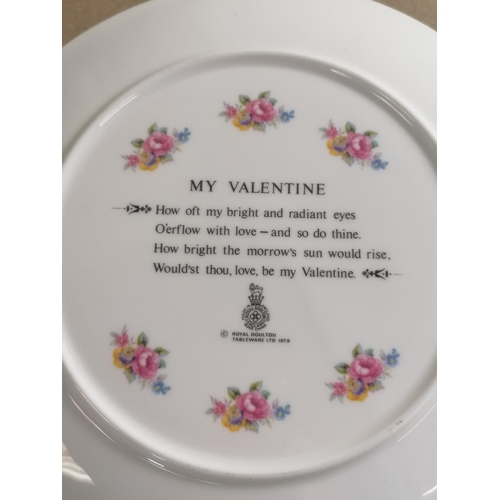 350 - Collection of Three Royal Daulton Boxed Plates for Valentines Day and Christmas.