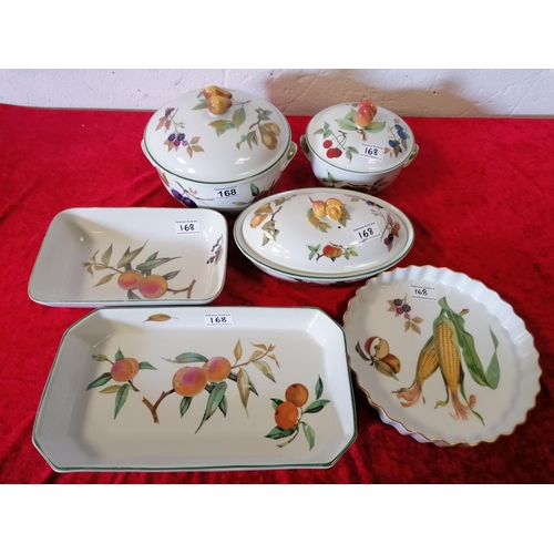 433 - Three Modern Royal Worcester Tureens and Similar Pie Dish and Two Platters.