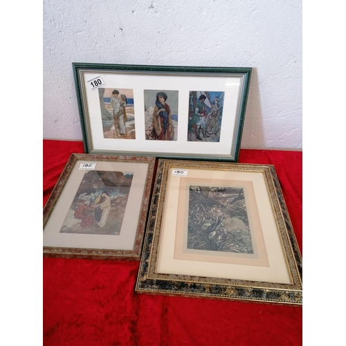 438 - Collection of Three Nicely Framed and Glazed Bookprints.