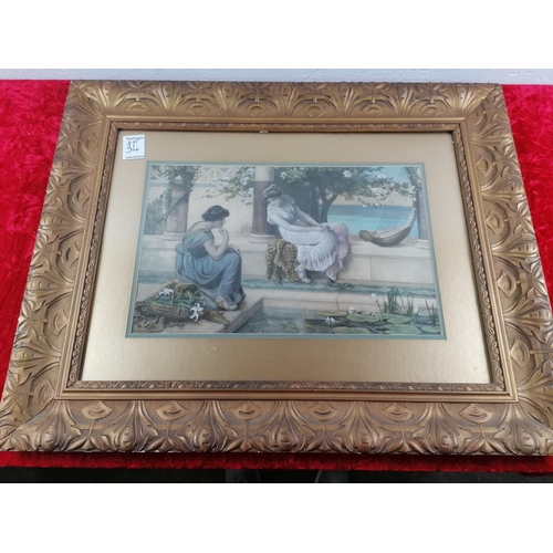 34 - Large pair of gilt framed and glazed classical prints by Sydney Muschamp.