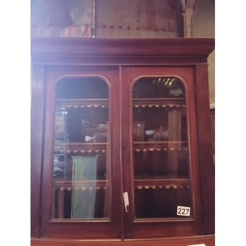 227 - Large Victorian mahogany secretare bookcase (7'6