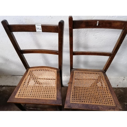 261 - 2 similar cane seated bedroom chairs.