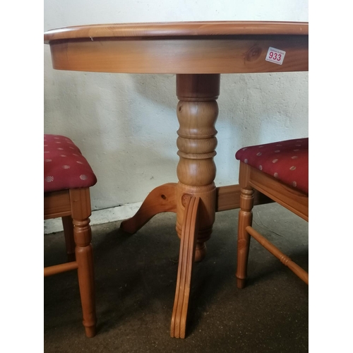 231 - Modern polished pine twin pedastall dining table aprox. 5'9