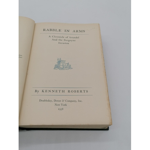 1023 - Hardback, 'Rabble in Arms' by Kenneth Roberts. Bound in blind tooled dark blue cloth on f/board and ... 