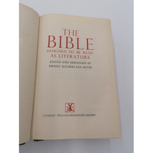 1027 - Hardback, 'The Bible - designed to be read as literature', printed by The Whitefriars Press. Bound i... 