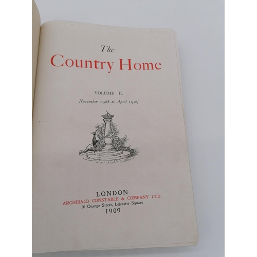 1036 - 2 Hardbacks, 'The Country Home'. Vol. 1 bound in dark green cloth with large deco on f/board and vol... 