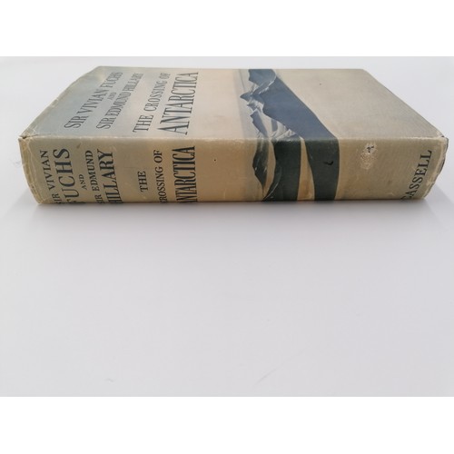 1040 - Hardback, 'The Crossing of Antarctica' by Sir Vivian Fuchs and Sir Edmund Hillary. Bound in light bl... 