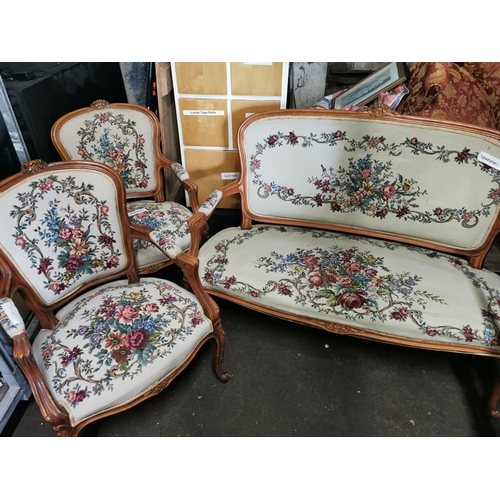 167 - Antique style French Salón Suite and pair of armchairs