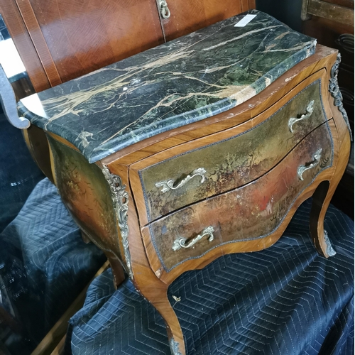 170 - French marble Louis XV bombe cheste of drawers.