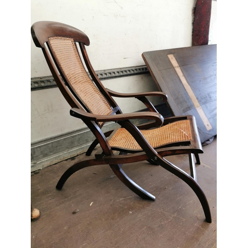 361 - Folding mahogany steamer chair.