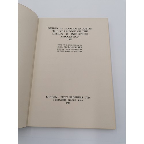 914 - Hardback, 'Design in Modern Industry' by year-book of the design & industries association. Published... 