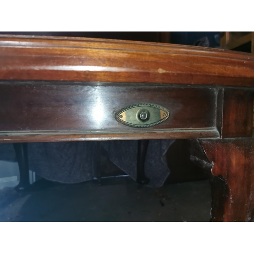 383 - Victorian wind up table with secret Butler's button, two leaves and handle