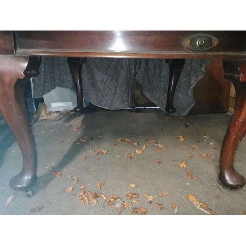 383 - Victorian wind up table with secret Butler's button, two leaves and handle