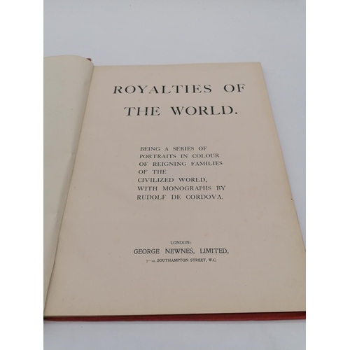 346 - Hardback, 'Royalties of the World'. Bound in full red cloth with gold lettering on f/boards and spin... 