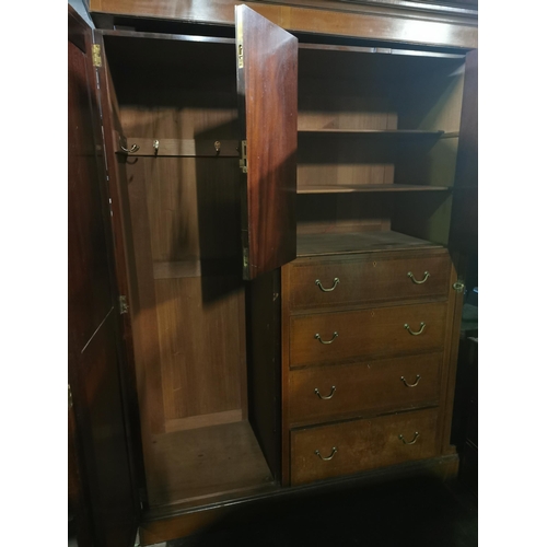 22 - Impressive large mahogany wardrobe with mirrored doors.