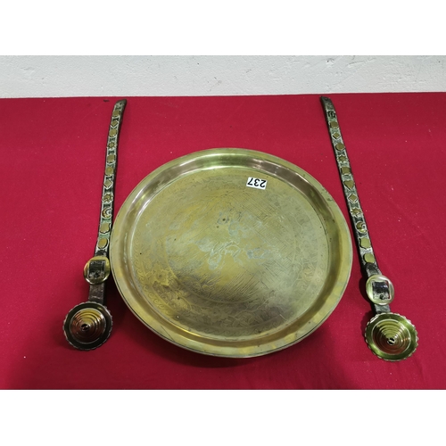 237 - Brass Tray and Horse Brass