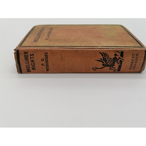 326 - Hardback, 'Mulliner Nights' by P.G. Wodehouse. Bound in red cloth (faded) with black lettering on f/... 