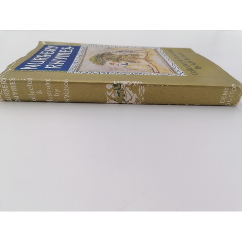 328 - Softback, 'Nursery Rhymes' by A. H. Watson. Bound in pink paper wrapper with black lettering on fron... 