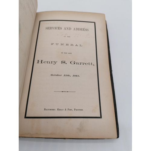 347 - Hardback, 'Memorial of Henry S. Garrett'. Re-backed with black cloth spine and new endpapers. Gold l... 