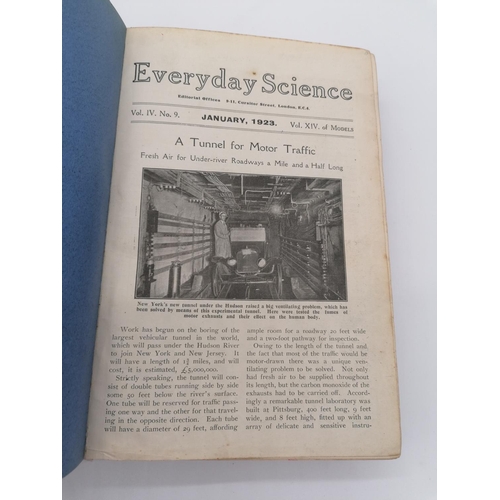 350 - Hardback, 'Everyday Science' - 10 Numbers -  Jan-Oct 1923. Bound in 1/2 black simulated leather and ... 