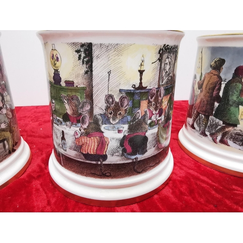 173 - National Trust John Holder FB china oversized mugs 4 scenes with provenances.