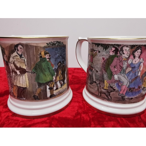 173 - National Trust John Holder FB china oversized mugs 4 scenes with provenances.