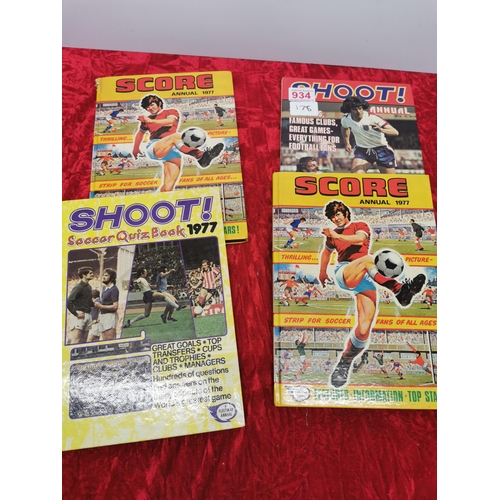 178 - Shoot and score Football books 1970s.