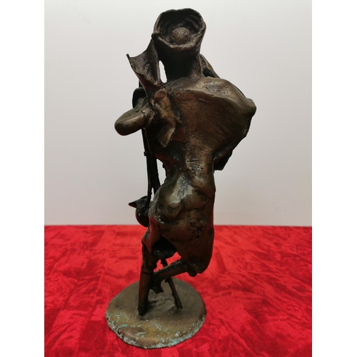 437 - Bronze Figure  - peasant man with accompaniments
12 inches tall