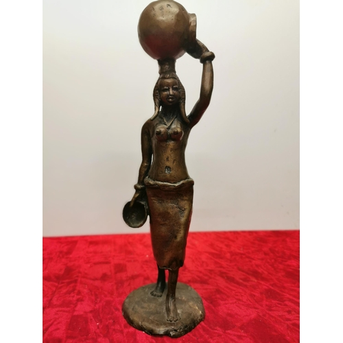 436 - Bronze Figure - African lady bearing pot
14 inches tall