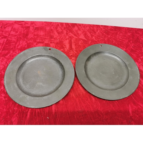 286 - Two old pewter plates