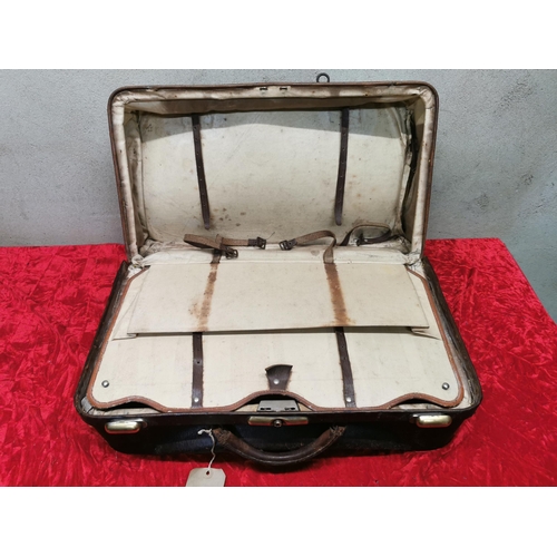 403 - Large square Gladstone bag with divider compartment, in need of TLC but a stunning piece.