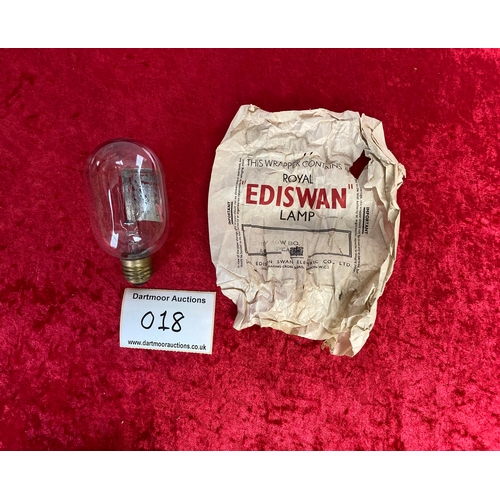 18 - Original unbroken 'Ediswan' light-bulb with paperwork. Edison Swan Electric Co. Ltd.