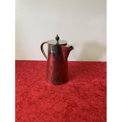 546 - Silver plate coffee pot H & H 1 and a half pint cane handle (some missing)