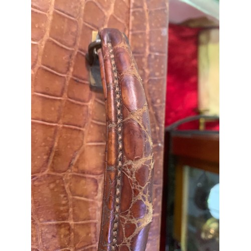 195 - Snakeskin briefcase marked E.S. from Asprey in London. In very good order. Dimensions as follows:
Le... 