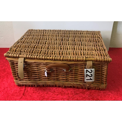 221 - Large Wicker Basket 22 x 18 x 8 inches