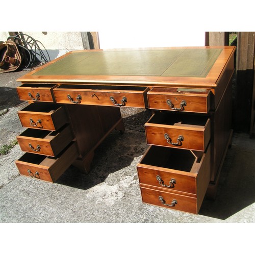 295 - Good size kneehole desk with receipts drawer and large file drawer. 54