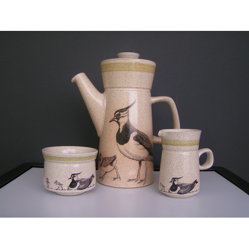 296 - Mid century 'Avocet' Coffee Pot, Sugar Bowl and Cream Jug