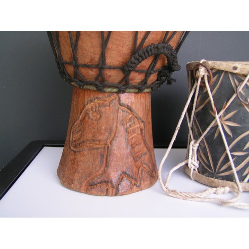 298 - Vintage Djembe style hand drums